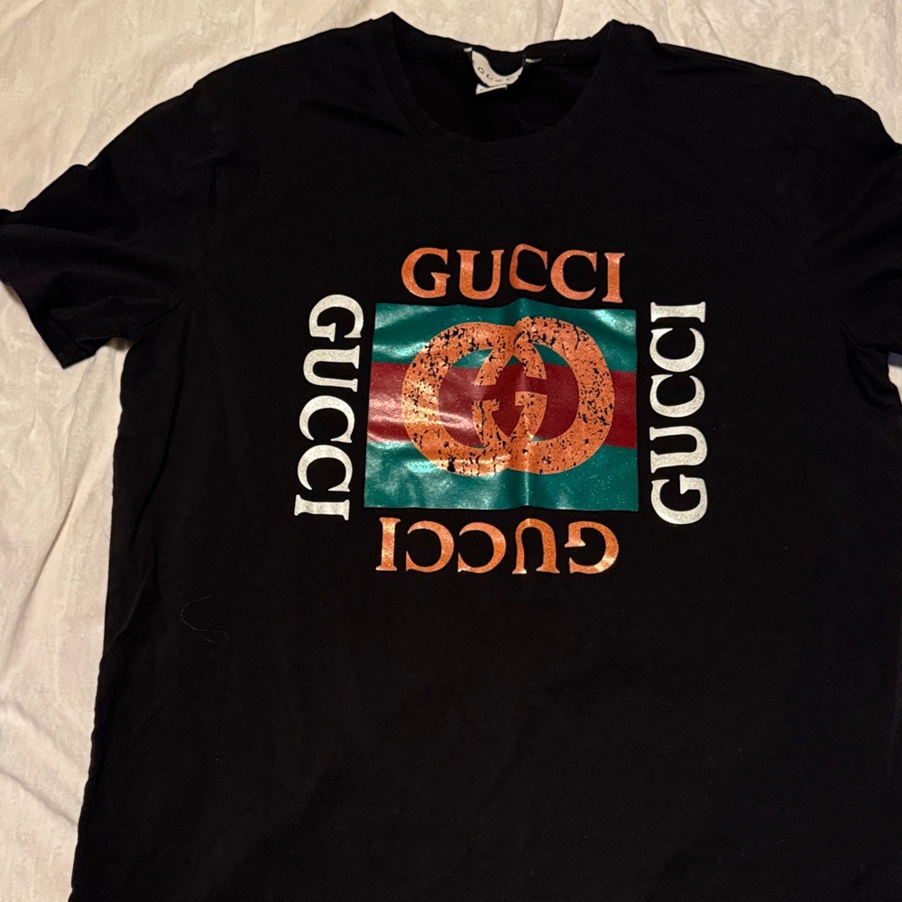 Zara Black and Orange Graphic Tee